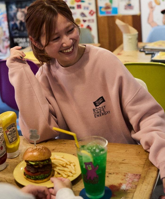 Burger Factory×FREAK'S STORE/ Burger Factory特別款寬鬆版型背部印花圓領衛衣