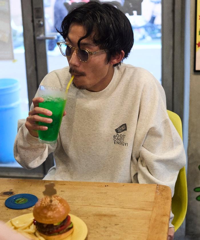 Burger Factory×FREAK'S STORE/ Burger Factory特別款寬鬆版型背部印花圓領衛衣