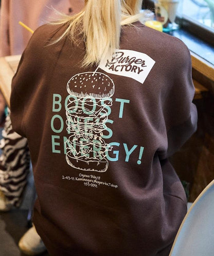 Burger Factory×FREAK'S STORE/ Burger Factory特別款寬鬆版型背部印花圓領衛衣