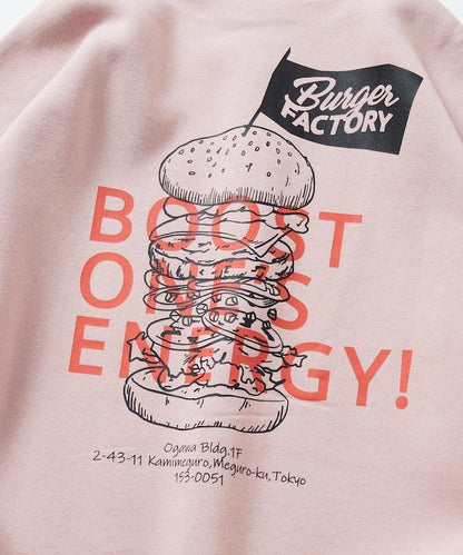 Burger Factory×FREAK'S STORE/ Burger Factory特別款寬鬆版型背部印花圓領衛衣