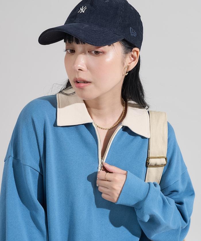 拼色翻領拉鍊衛衣