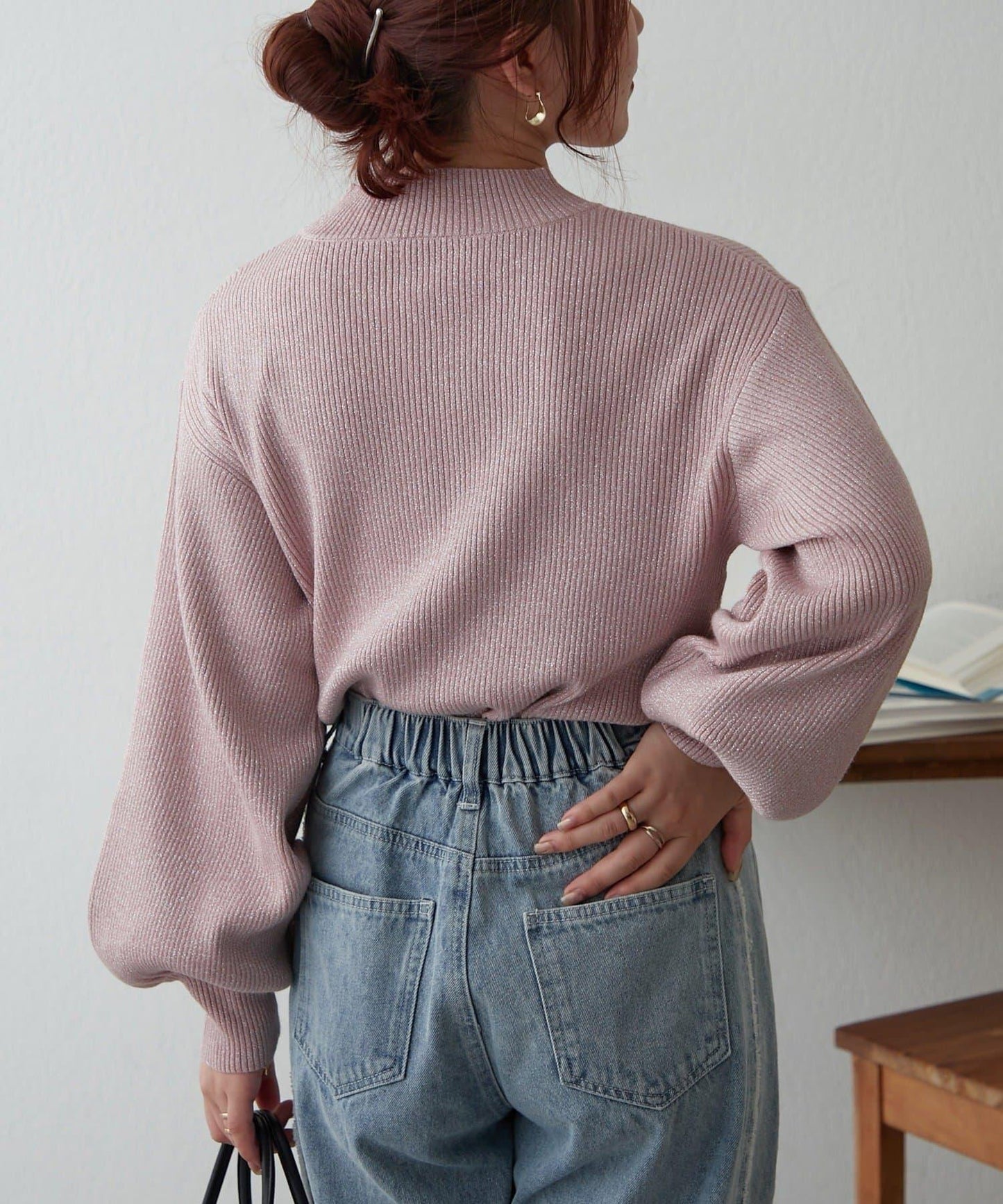 亮片羅紋針織衫