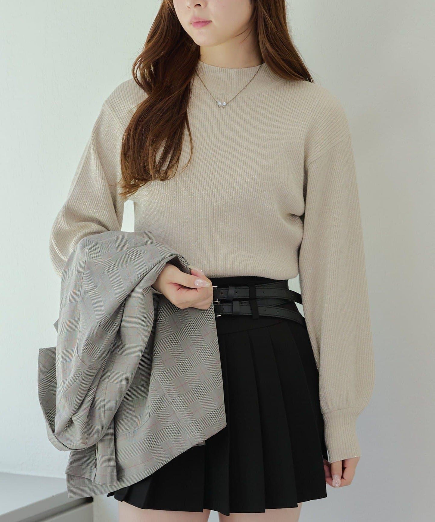 亮片羅紋針織衫