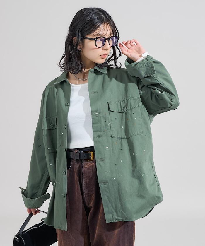 塗鴉工藝襯衫夾克＜可搭配套裝＞