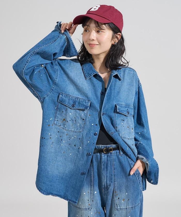 塗鴉工藝襯衫夾克＜可搭配套裝＞