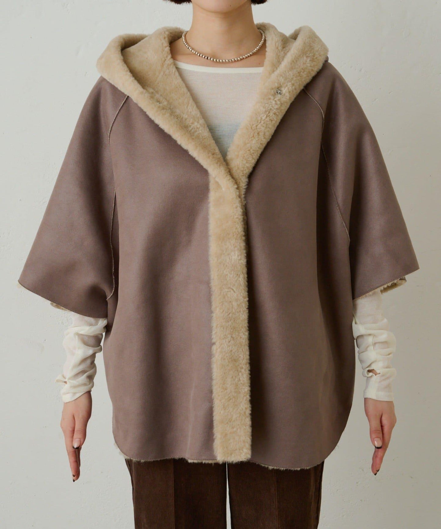 【Omekashi】短款仿毛絨斗篷