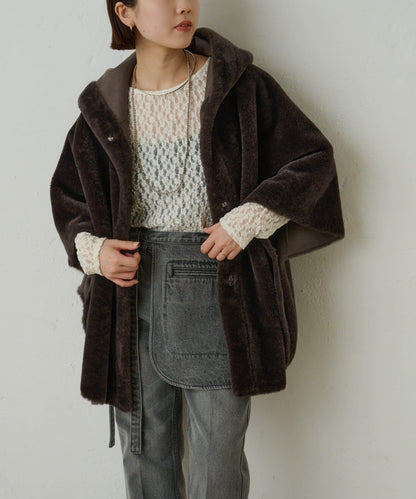 【Omekashi】短款仿毛絨斗篷