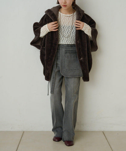 【Omekashi】短款仿毛絨斗篷