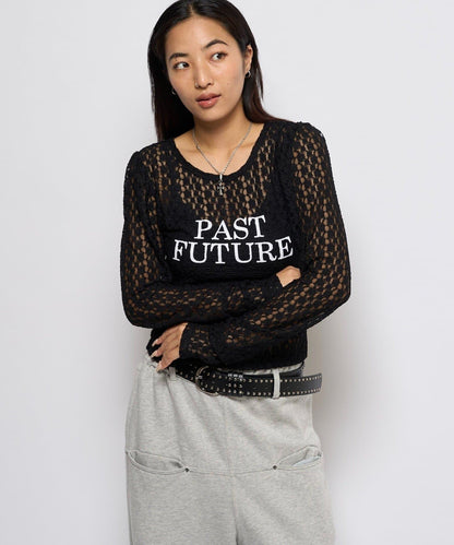 【WHO'S WHO gallery】蕾絲標誌長袖T恤