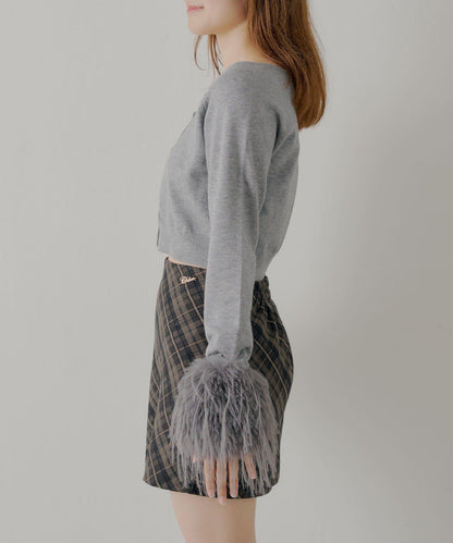 【Chico】短款毛絨袖開衫