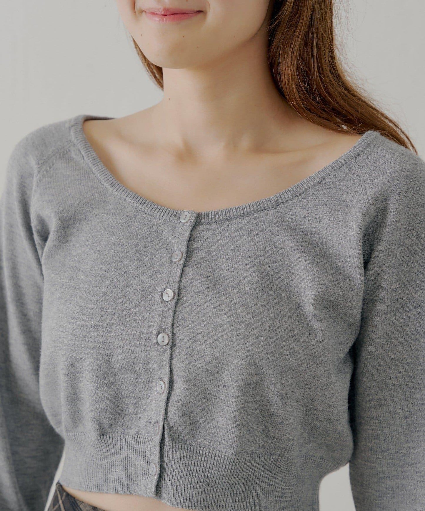 【Chico】短款毛絨袖開衫