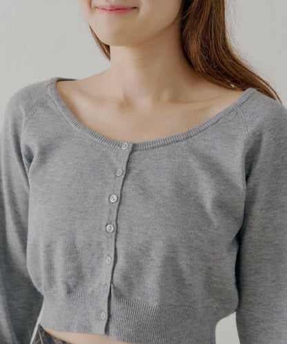 【Chico】短款毛絨袖開衫