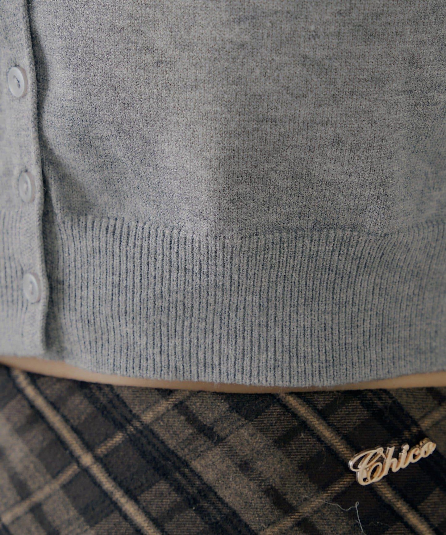 【Chico】短款毛絨袖開衫