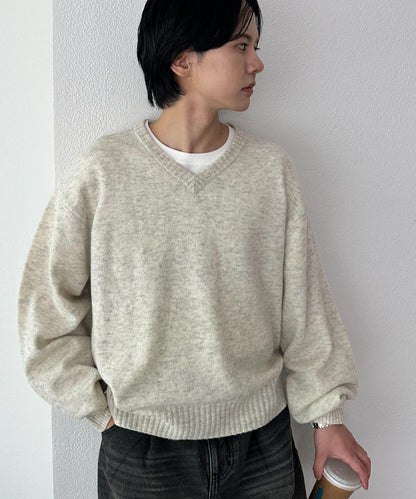 【Discoat】美利奴羊毛V領針織衫