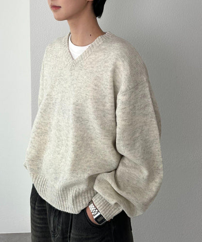 【Discoat】美利奴羊毛V領針織衫