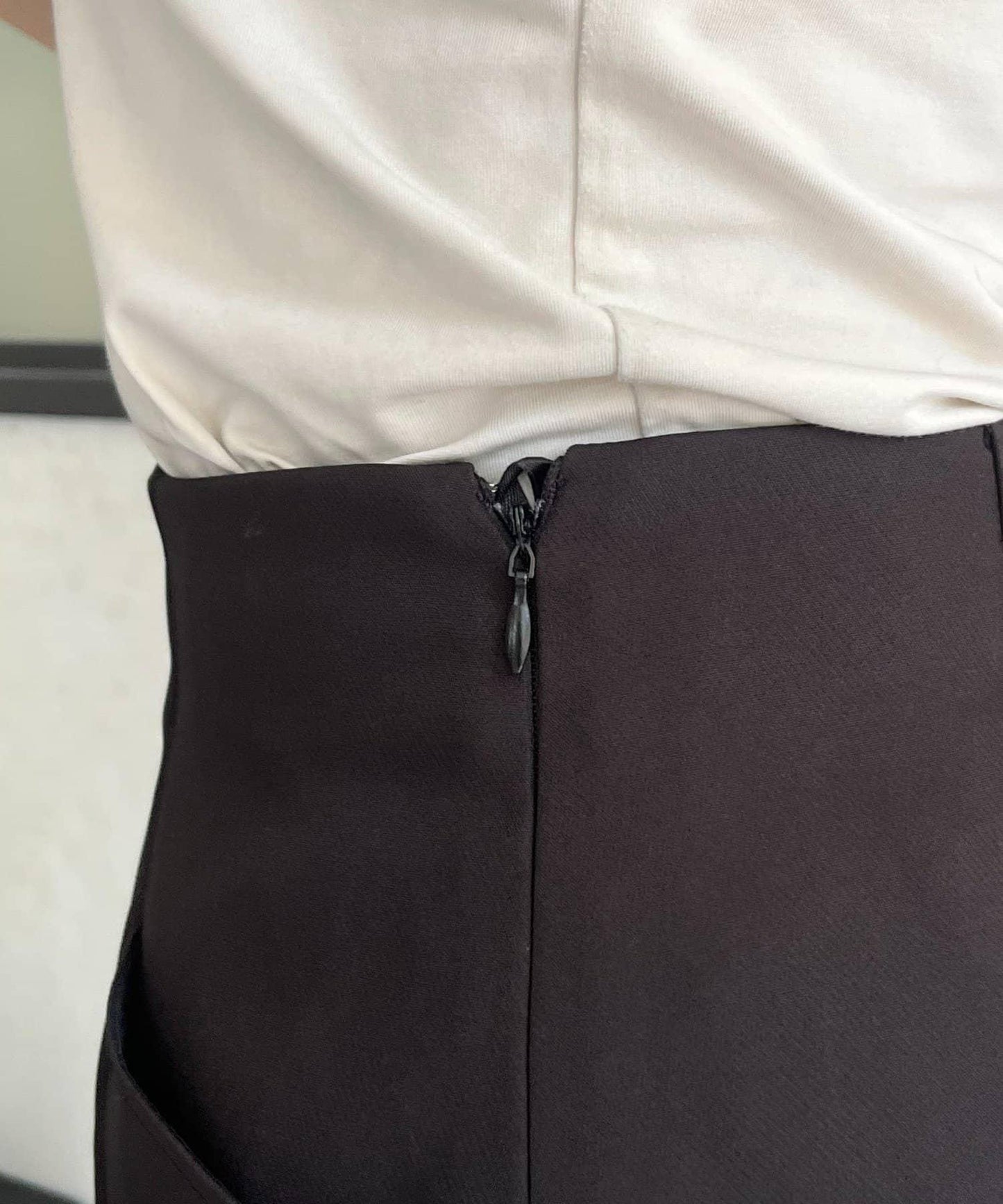 雙層斜紋臺形迷你裙