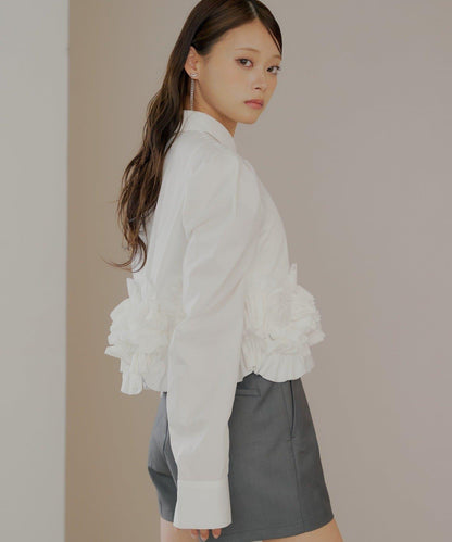 【SALON by Chico】下襬荷葉邊設計襯衫