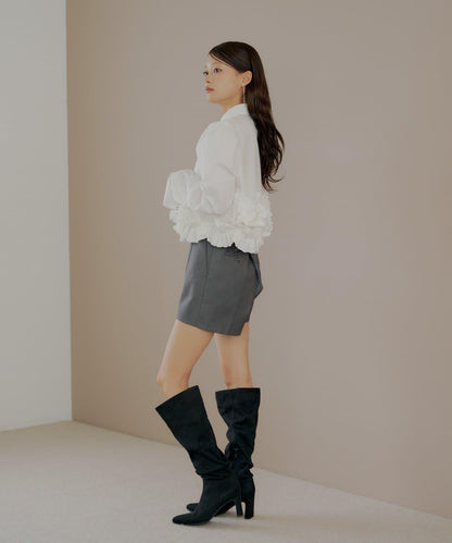 【SALON by Chico】下襬荷葉邊設計襯衫