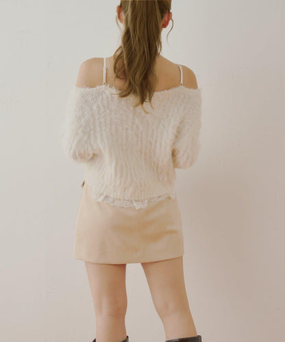 【Chico】前扣麂皮絨A字裙