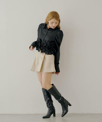 【SALON by Chico】下襬荷葉邊設計襯衫