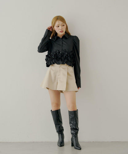 【SALON by Chico】下襬荷葉邊設計襯衫