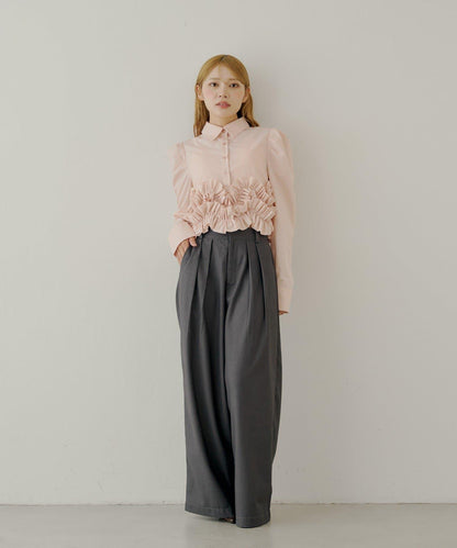 【SALON by Chico】下襬荷葉邊設計襯衫