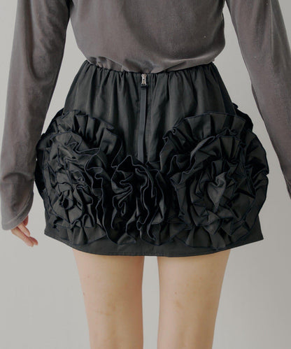 【Chico】荷葉邊設計蓬鬆迷你裙