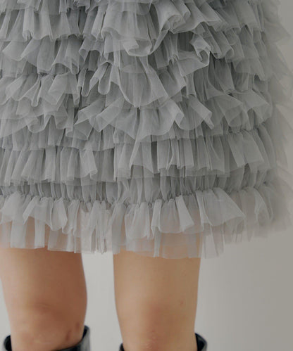 【SALON by Chico】荷葉邊層疊翻領迷你連衣裙