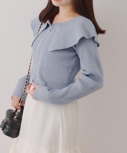 顯瘦顯華麗【RMAF】大翻領拉鍊開衫