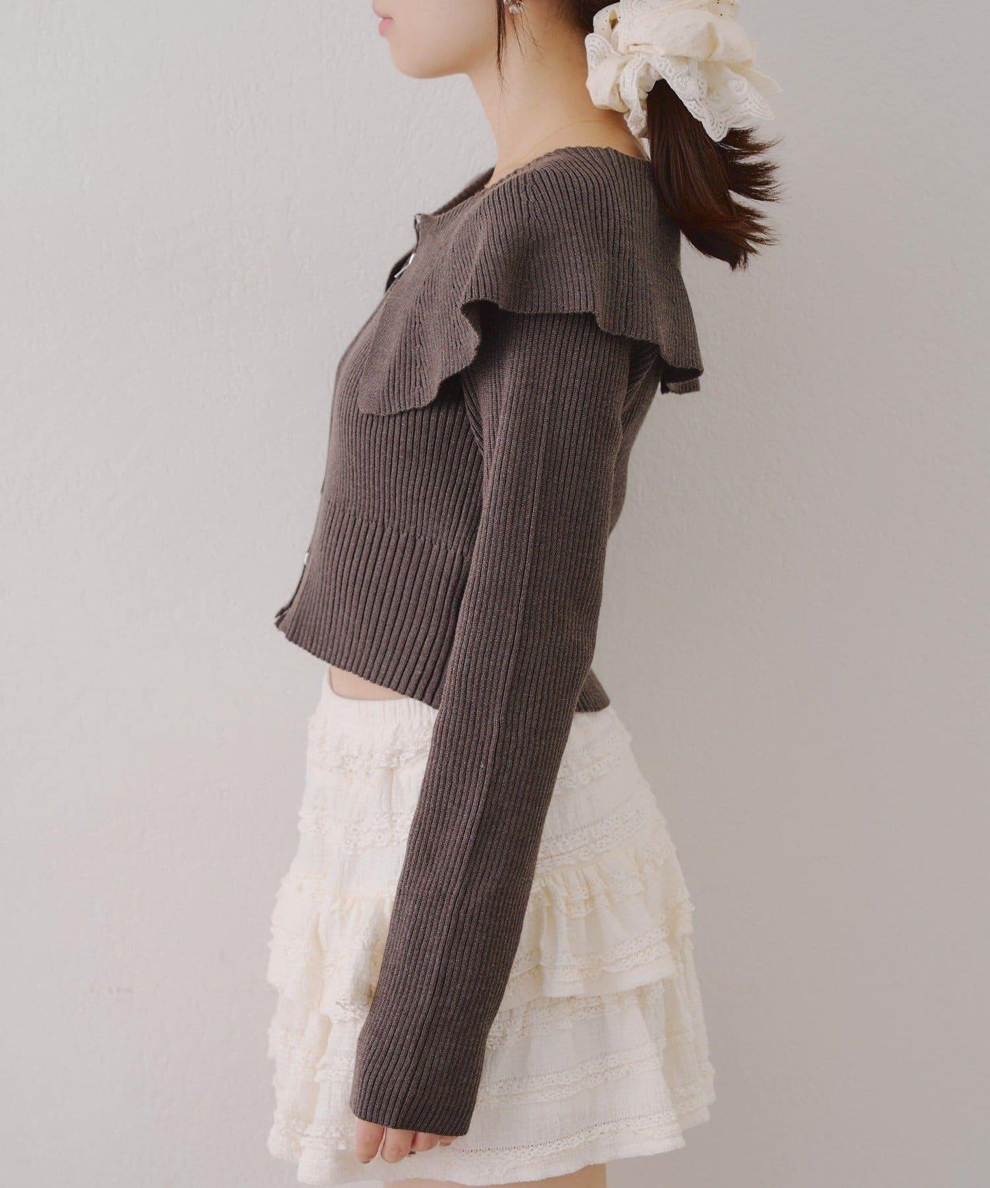 顯瘦顯華麗【RMAF】大翻領拉鍊開衫