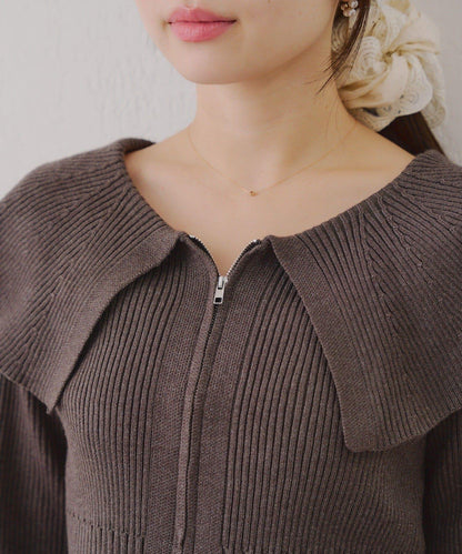 顯瘦顯華麗【RMAF】大翻領拉鍊開衫