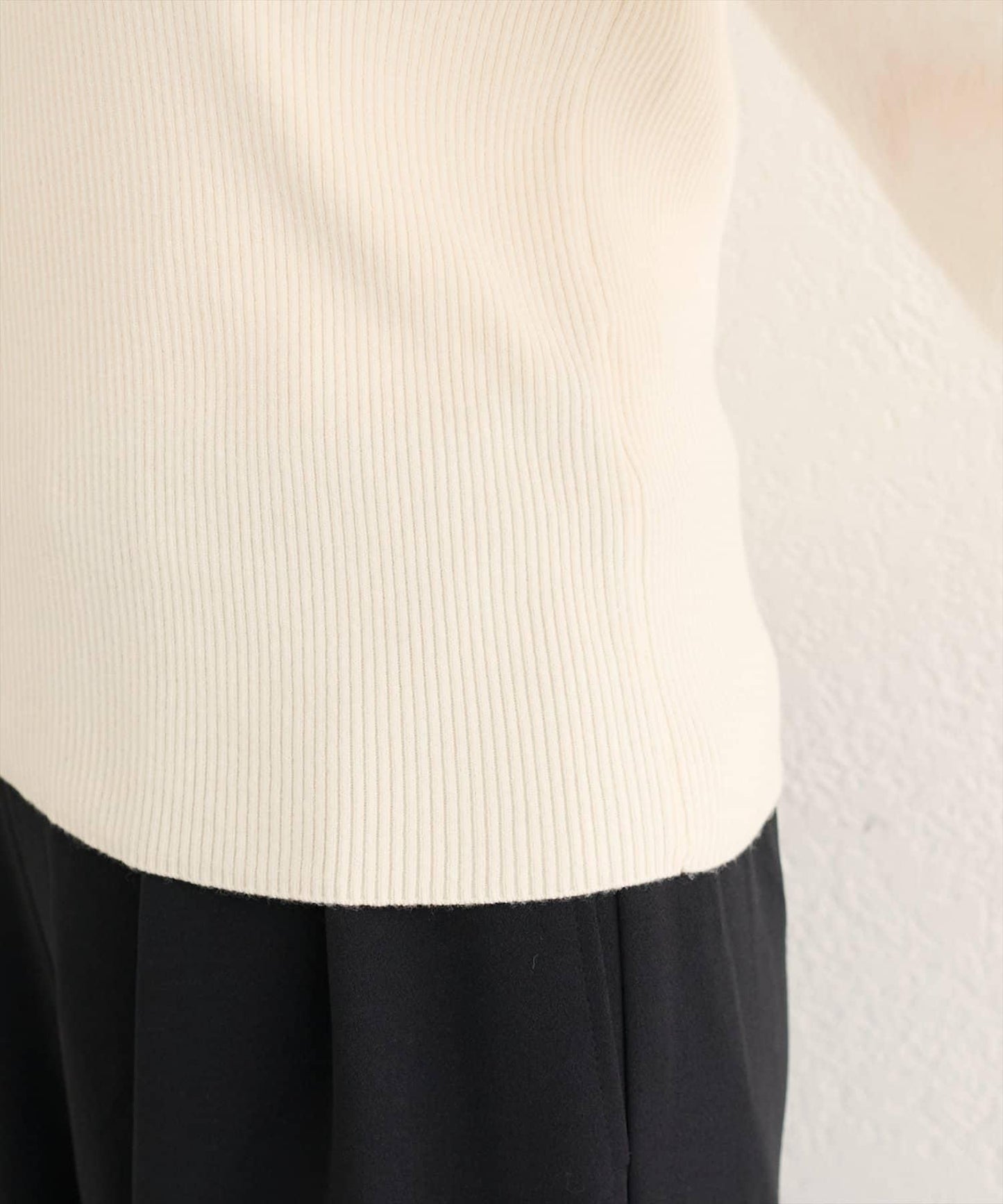 拼接毛絨袖口羅紋針織套頭衫