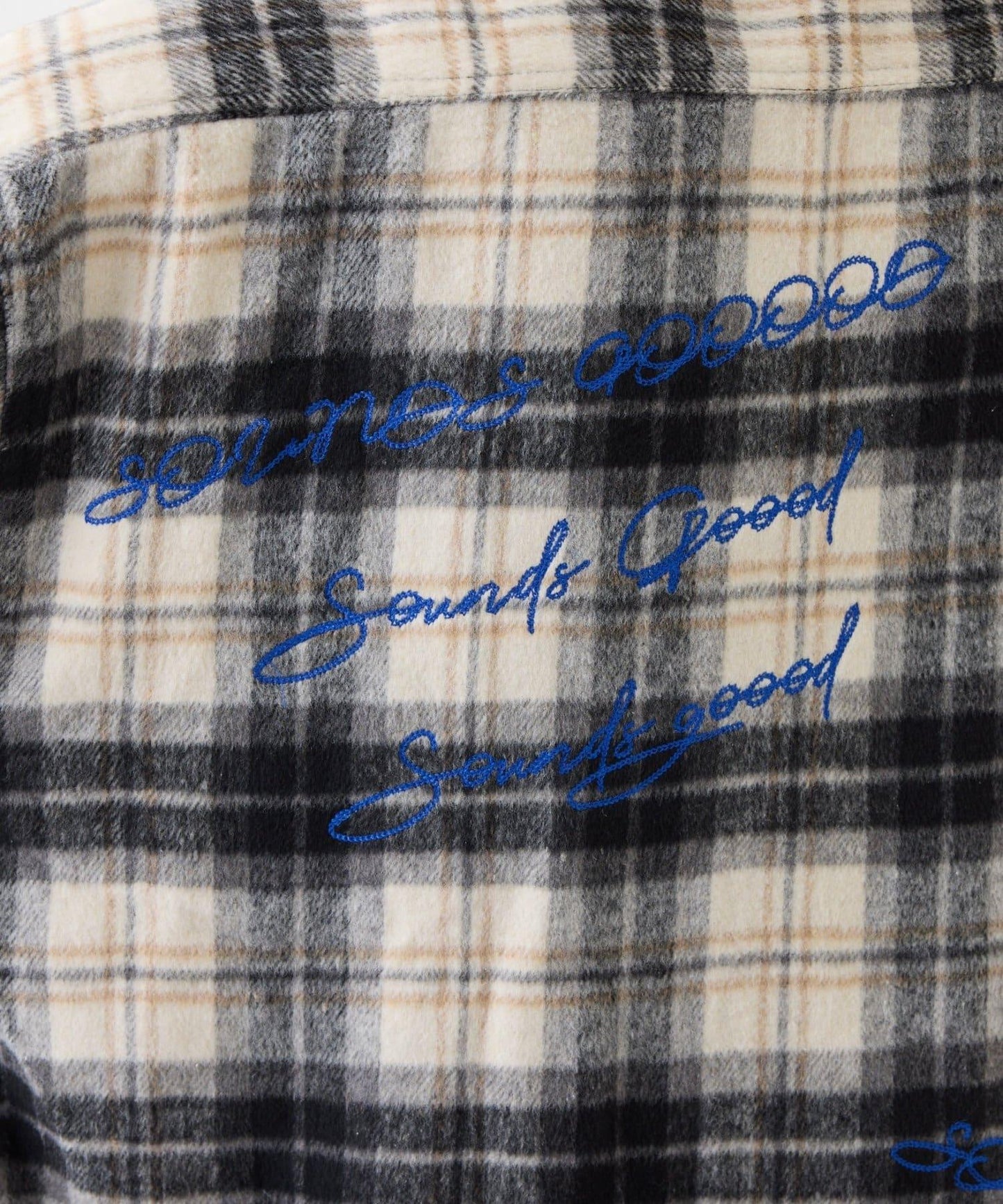 【SOUNDS GOOOOD】法蘭絨格紋刺繡流蘇連帽西部風襯衫