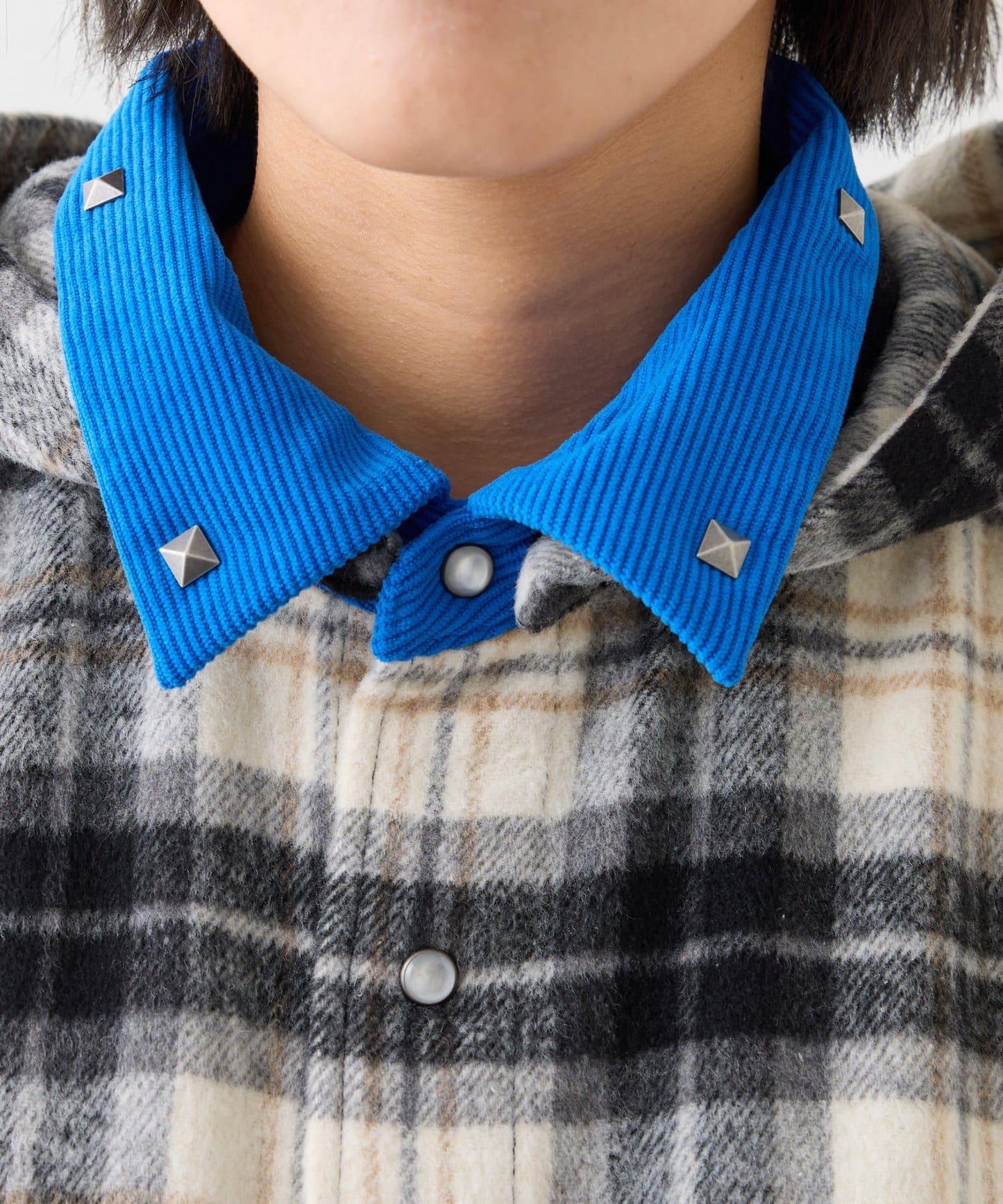 【SOUNDS GOOOOD】法蘭絨格紋刺繡流蘇連帽西部風襯衫