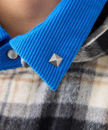 【SOUNDS GOOOOD】法蘭絨格紋刺繡流蘇連帽西部風襯衫