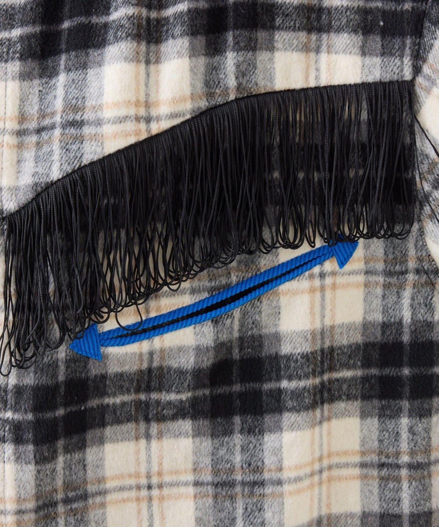 【SOUNDS GOOOOD】法蘭絨格紋刺繡流蘇連帽西部風襯衫