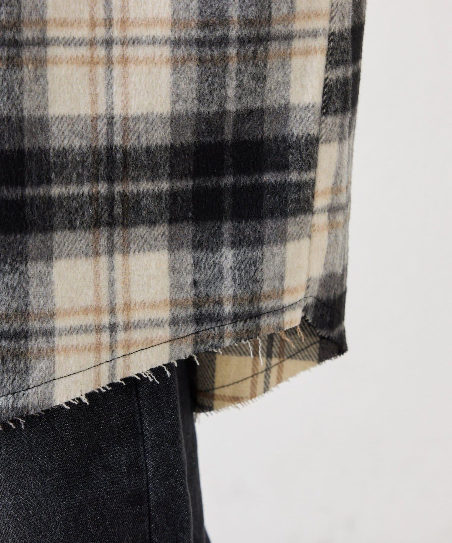 【SOUNDS GOOOOD】法蘭絨格紋刺繡流蘇連帽西部風襯衫