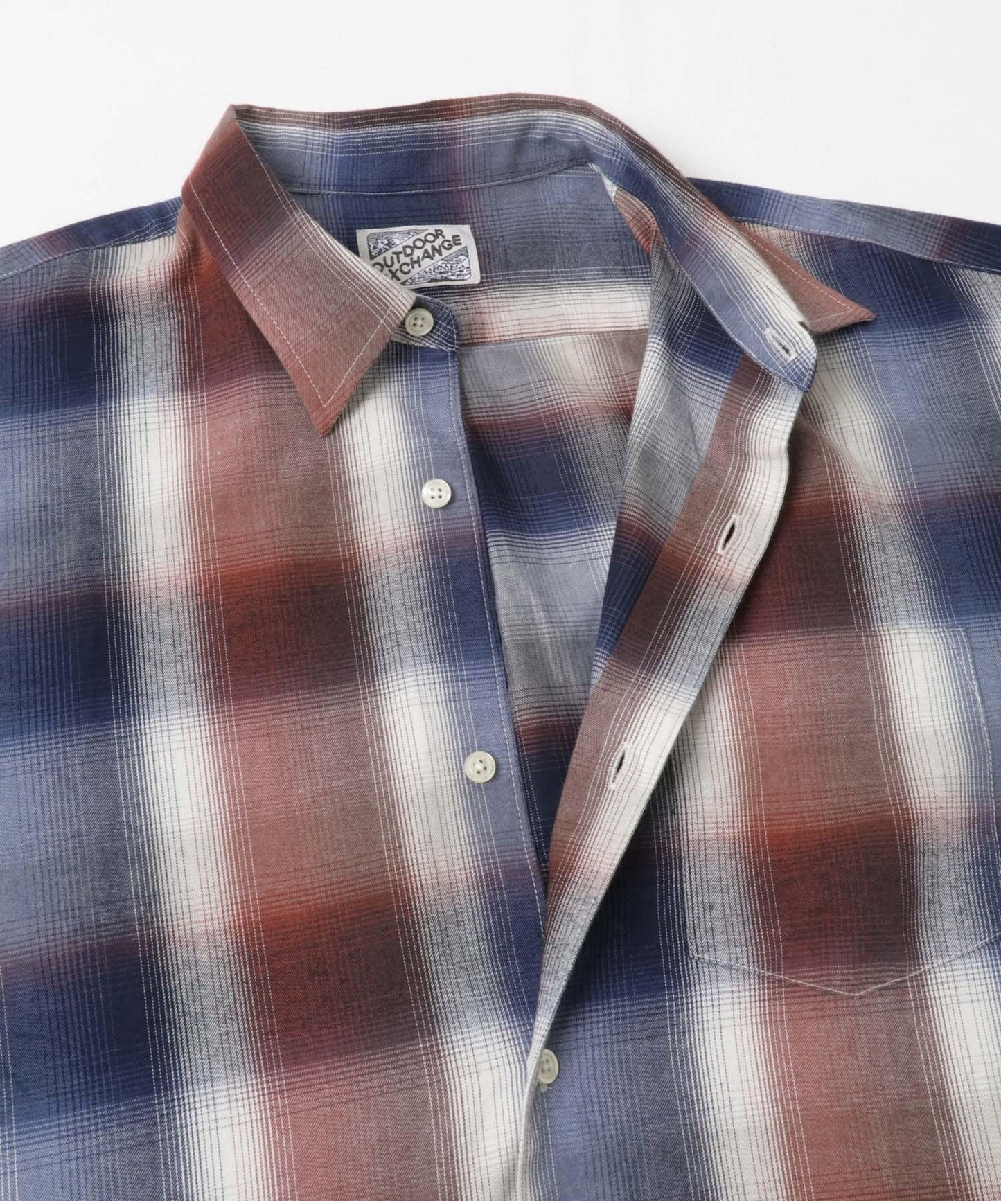 『聯名』OUTDOOR EXCHANGE×URBAN RESEARCH 長毛格紋襯衫