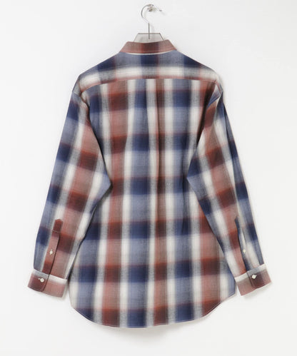 『聯名』OUTDOOR EXCHANGE×URBAN RESEARCH 長毛格紋襯衫