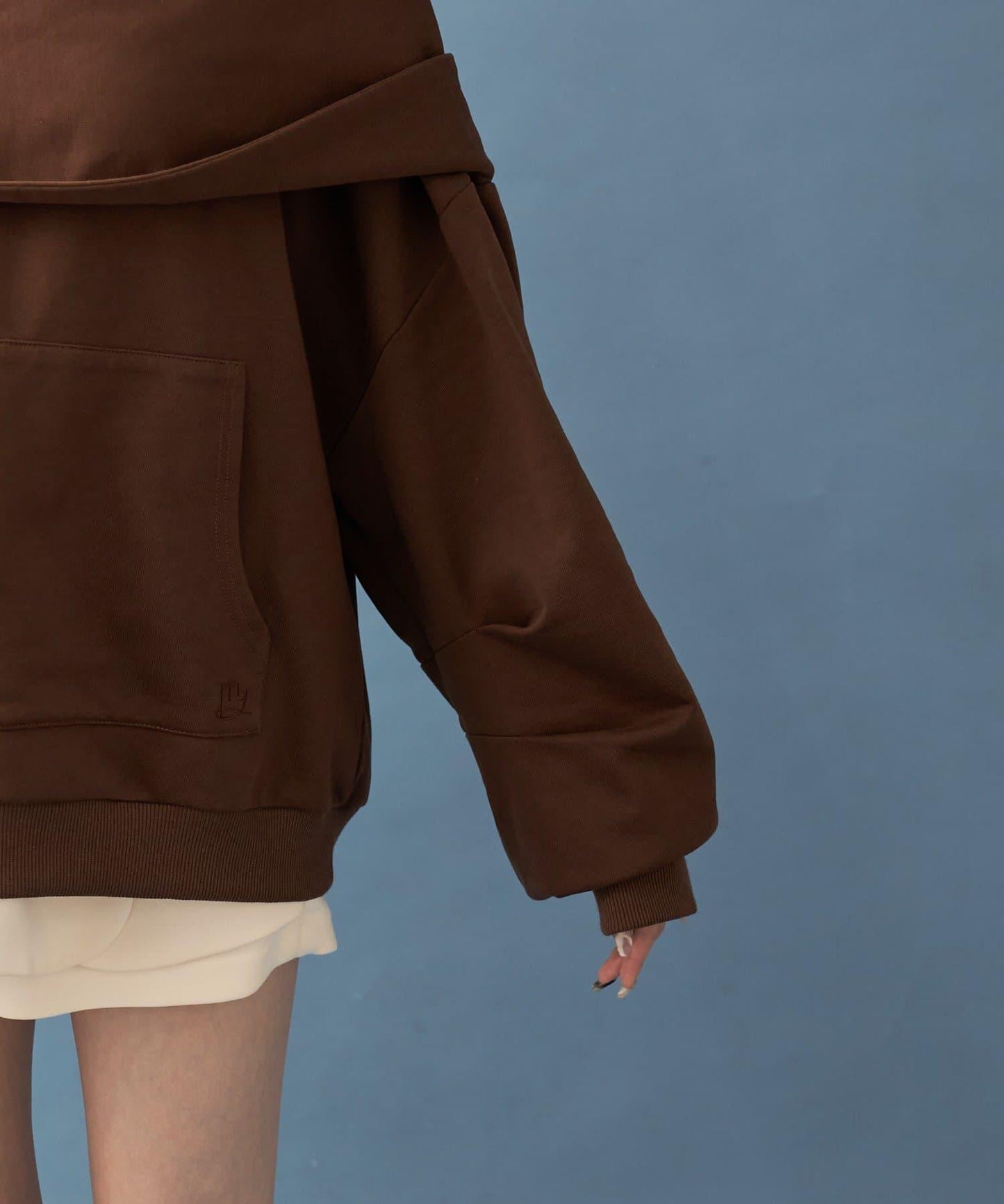 連帽一字肩衛衣