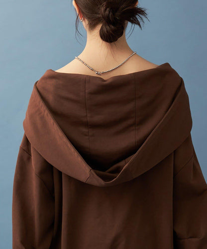 連帽一字肩衛衣