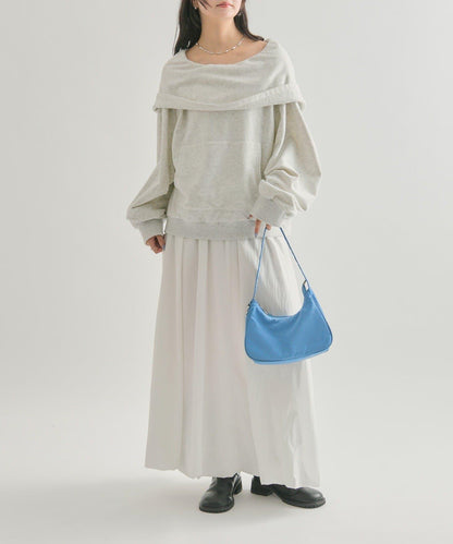 連帽一字肩衛衣