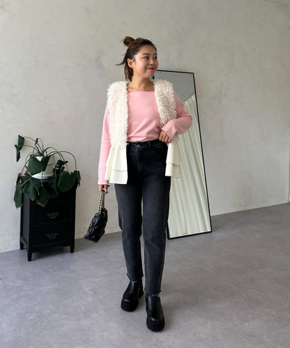 【MOMO】方領長袖T恤