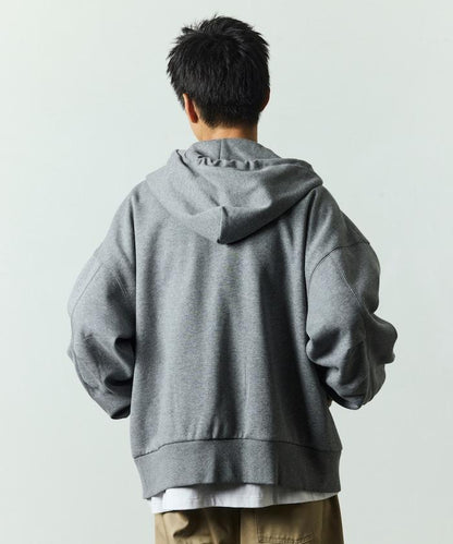 寬鬆版型粘合拉鍊連帽衛衣