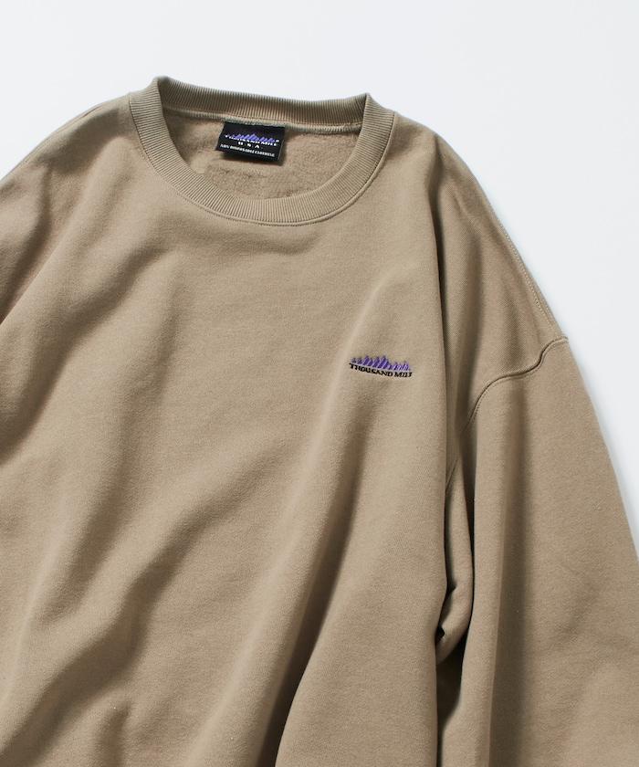 THOUSAND MILE×FREAK'S STORE/THOUSAND MILE特別款寬鬆版型單點刺繡圓領衛衣
