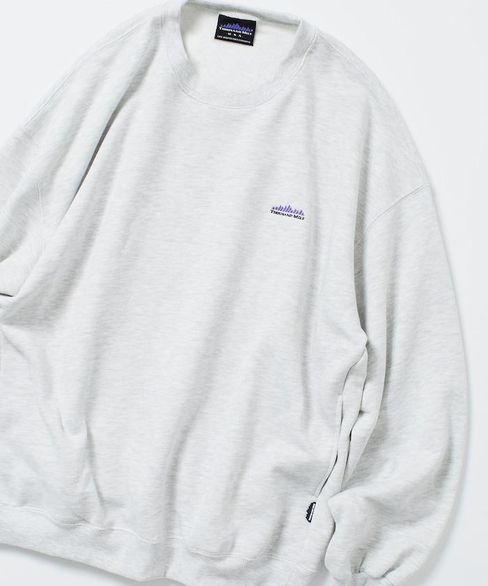 THOUSAND MILE×FREAK'S STORE/THOUSAND MILE特別款寬鬆版型單點刺繡圓領衛衣