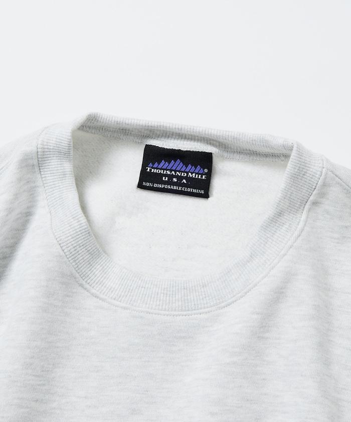 THOUSAND MILE×FREAK'S STORE/THOUSAND MILE特別款寬鬆版型單點刺繡圓領衛衣