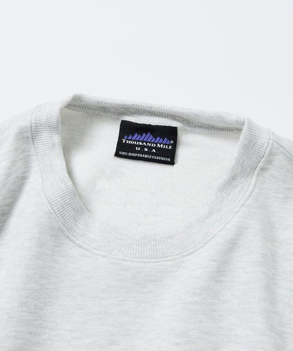 THOUSAND MILE×FREAK'S STORE/THOUSAND MILE特別款寬鬆版型單點刺繡圓領衛衣