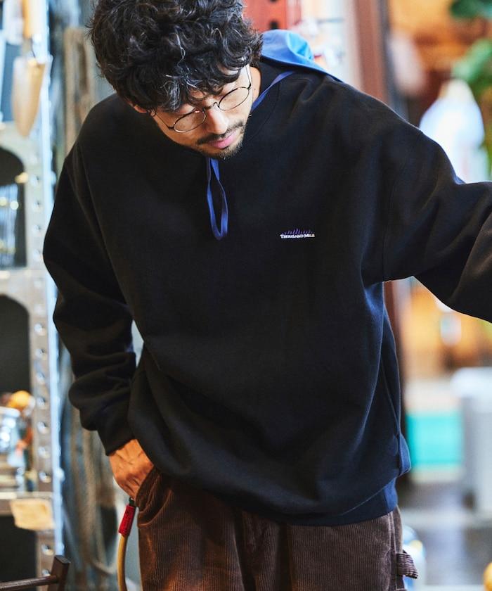 THOUSAND MILE×FREAK'S STORE/THOUSAND MILE特別款寬鬆版型單點刺繡圓領衛衣