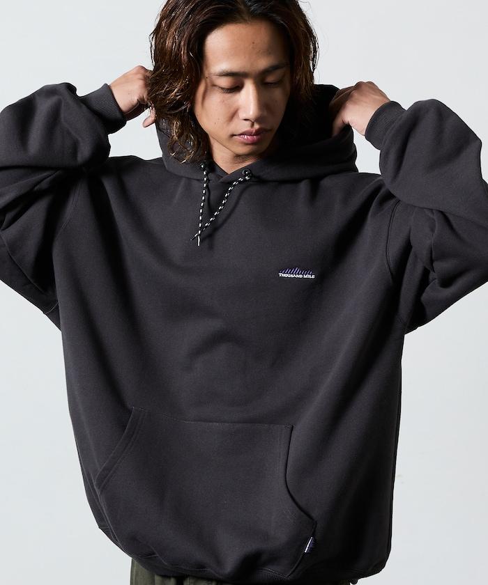 THOUSAND MILE×FREAK'S STORE/サウザンドマイル 別注 ビッグシルエット ワンポイント刺繍 プルオーバー パーカー 【限定展開】